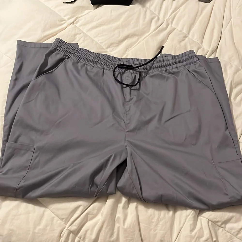 Jaanuu five pocket drawstring cargo scrub pants in 1XLshort - Picture 2 of 3